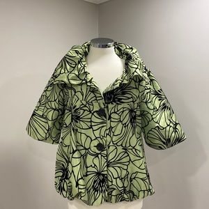 Lindi green and black short sleeve dress jacket. M